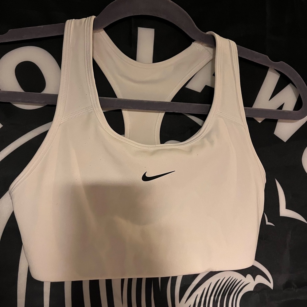 White Nike sports bra
